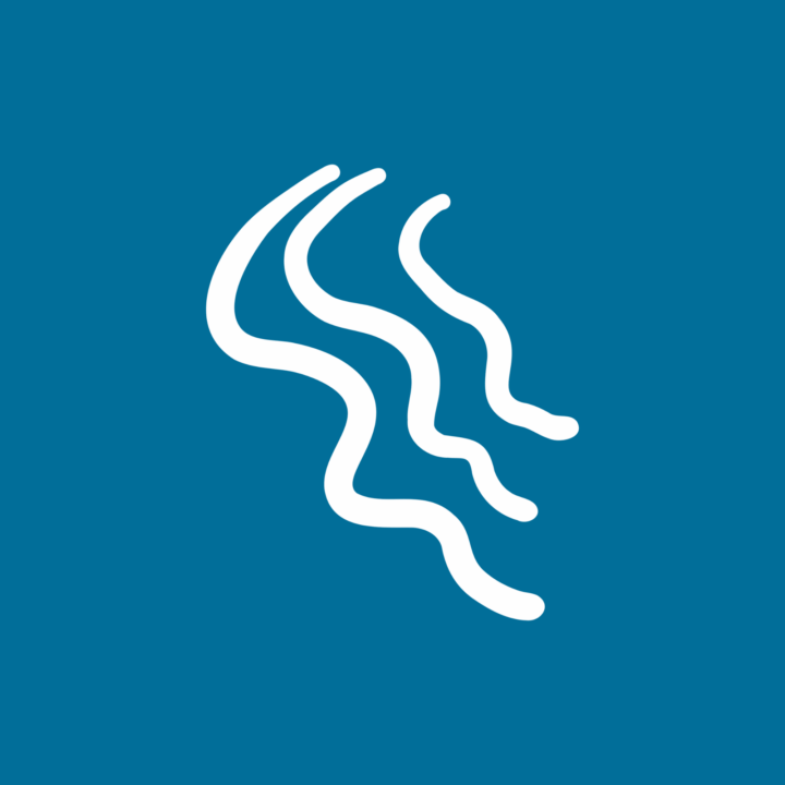 Flow illustration with blue background