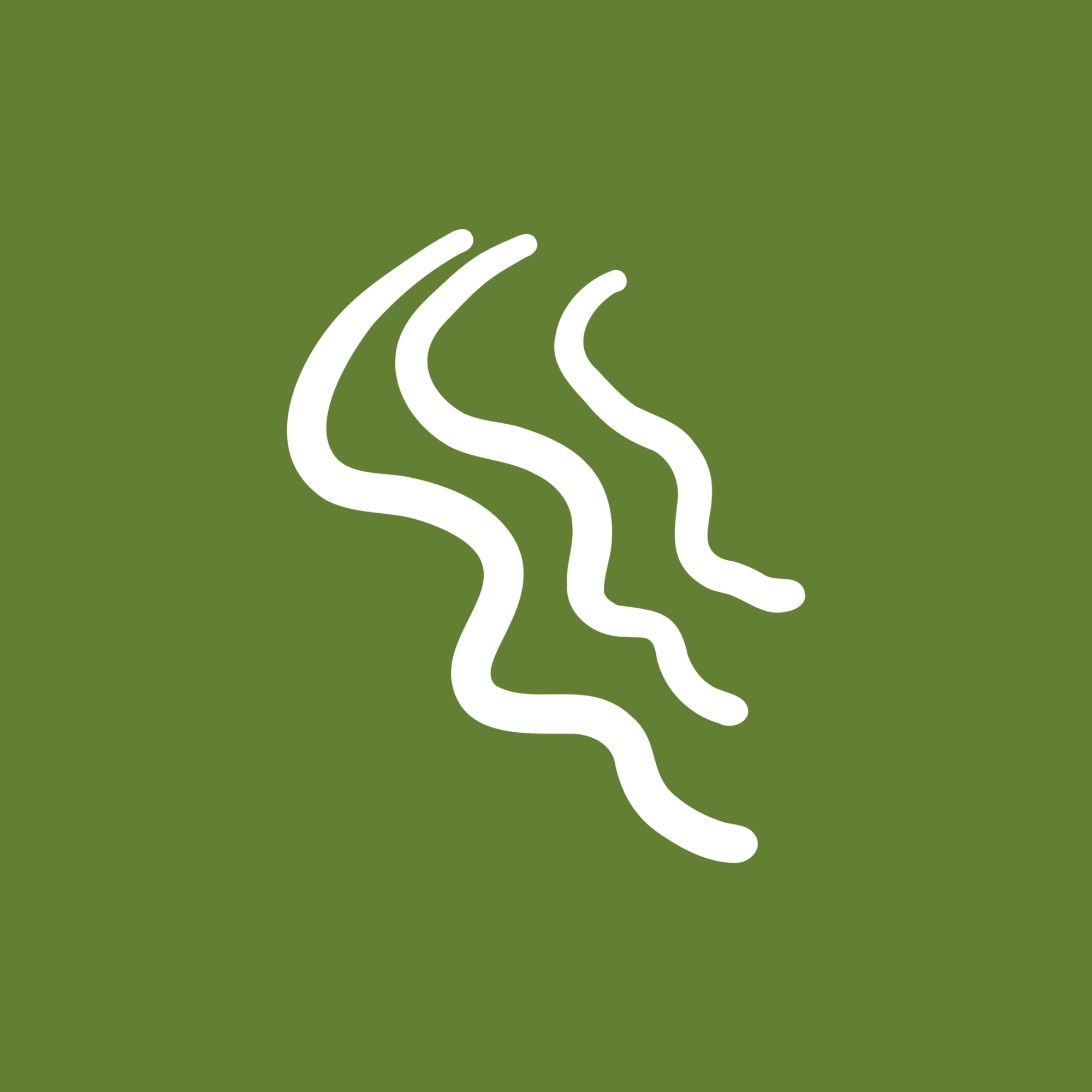 Flow illustration with olive background